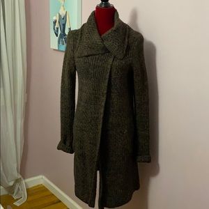 Willi Smith Brown/black knit knee length sweater L